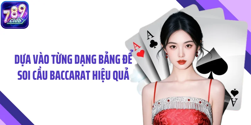 Dựa vào từng dạng bảng để soi cầu baccarat hiệu quả